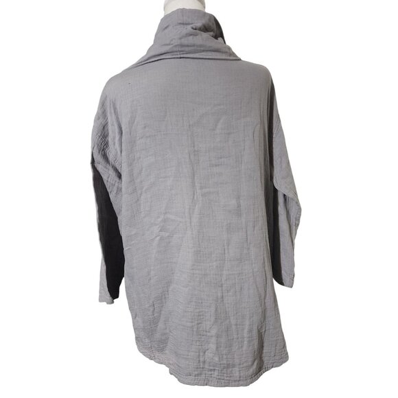 Pure Jill Womens Minimalist Gray Cowl Neck Top With Pockets 100% Cotton Size S - Picture 3 of 7